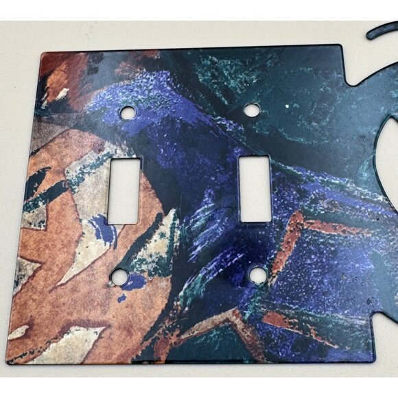 Lazart Kokopelli Reversible Metal Double Light Switch Cover Southwest Fertility - Picture 5 of 9